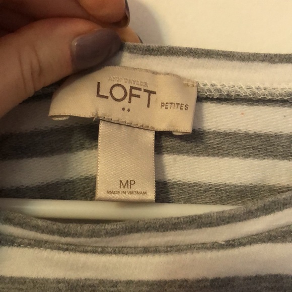 Loft grey stripe long sleeve top - Picture 2 of 2